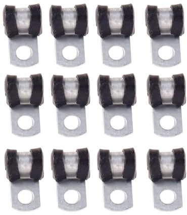 Alide Colliers de serrage pour tuyaux, 12 pièces, avec insert en caoutchouc pour vissage, collier de serrage 4,7 mm, colliers de serrage pour tuyaux, collier de montage 4,7 mm