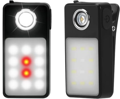 Wigearss 2 Pezzi Luce Running, Lampada da Corsa, Torcia LED Ricaricabile Clip per Jogging, Campeggio, Corsa