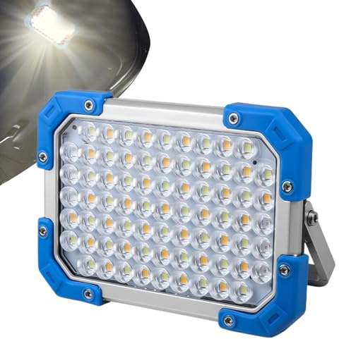GjnjfdF Lampada da lavoro – Proiettore portatile impermeabile 7 modalità,Lampada LED ricaricabile 3600mAh per lavoro | per garage, officina, canto, riparazione auto, interruzione di corrente