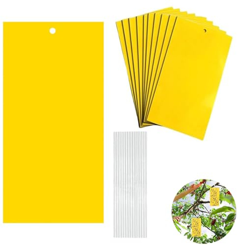 25 Pcs Fruit Fly Trap, Dual-Sided Sticky Fly Trap, Fly Catcher, For Mosquitos, Flying Aphid, Whiteflies, Fruit Flies, Fungus Gnat And Vermin (Yellow)