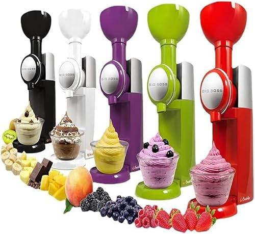 500ml Home Soft Serve Ice Cream Maker, Automatic Frozen Dessert Machine for Yogurt, Sorbet & Fruit Ice Cream, One-Button Operation (Red)
