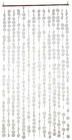 FRANK FLECHTWAREN Türvorhang Capiz, 180 x 90 cm, maritimes Flair, Balinesische Handwerkskunst