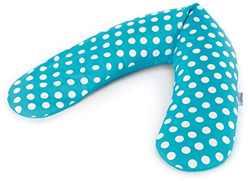 Das Original Theraline Stillkissen | 190 cm | Polyester Hohlfaser Füllung | inklusive Bezug Indie Dots petrol