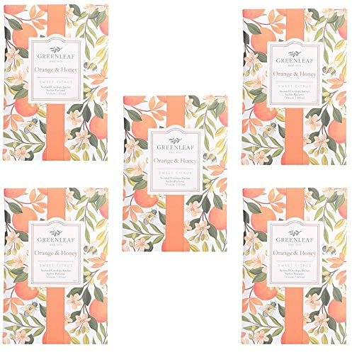 5 x Greenleaf - Peony Bloom - Duftsäckchen für Schränke | Packung mit 5 Beuteln 11,5 x 17 cm | Düfte und Düfte für Zuhause