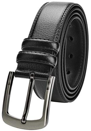 VRLEGEND Mens Belts Big and Tall 36-70 Men Leather Belt Casual Work Dress Belt,Black & Brown Colors (56-59 Waist, Black)