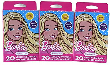 Smart Care Barbie Themed Sterile Adhesive Kids Bandages - Three Pack, Multi