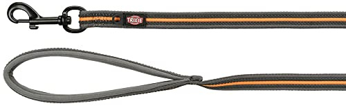 Trixie Fusion Abschleppleine mit Gummi, Graphit/Papaya, 10 m