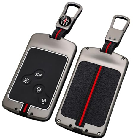 Happyit Schutzhülle für Autoschlüssel, aus Zinklegierung, geeignet für Renault Clio Scenic Megane Duster Sandero Captur Twingo Koleos 4 Tasten Smart Key (matte Farbe)