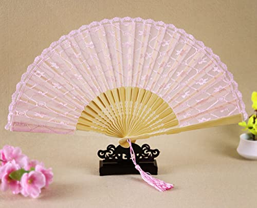 1 abanicos de encaje para boda, estilo vintage, para bodas, día de nacimiento, fiesta, Halloween, bailes, mano de la mano, 1 compartimentos de encaje