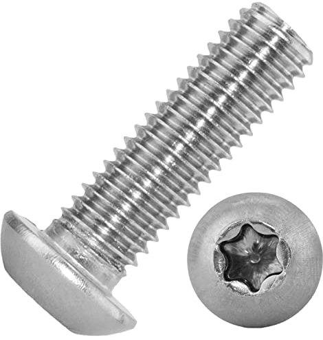 Techtanium Linsenkopfschrauben M10 x 50/50 mm mit Innensechsrund aus Edelstahl A2 (10 Stück) | Versch. Größen & Verpackungseinheiten verfügbar | Halbrundkopfschrauben | Linsenschrauben | ISO 7380