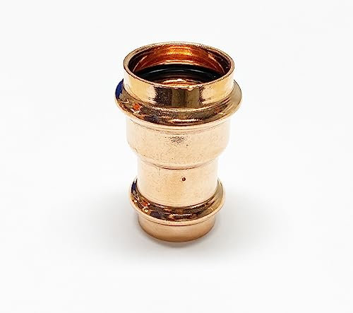 Kupfer Pressfittinge T-Stück, 90° Bogen, Kappe, Muffen, 45° Bogen, Winkel Pressfittings Reduziermuffen Rohrverbindung V Kontur (Reduziermuffe 22 x 18 mm)