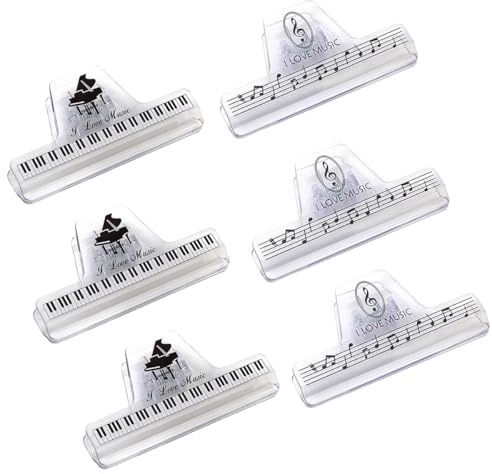 KingPoint Musiknoten-Clips, Kunststoff-Blatt-Clips, Buch-Clips, Klemmen, Clips, stationäre Clips, perfektes Dokument- und Papier-Organizer-Werkzeug für Musik, Buchseiten, Klemmbücher, Wäsche