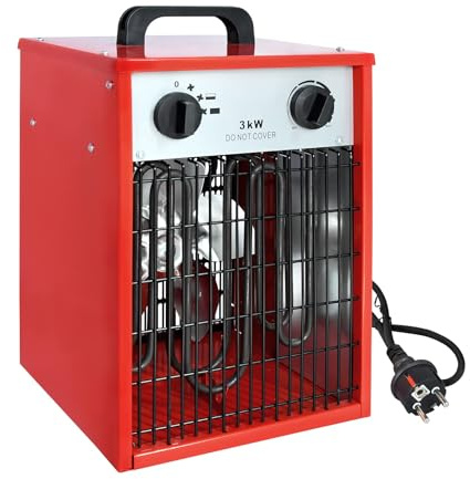 Aufun Termoventilatore Elettrico 3KW 220V - Apparecchio Elettrico Industriale Professionale con 4 Livelli di Riscaldamento, Protezione da Sovraccarico, Ideale per Uso Interno ed Esterno (3KW)