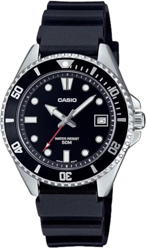 Casio MDV10-1A1V Unisex Dive Inspired 38 mm Rubber Band Black Dial Sports Watch