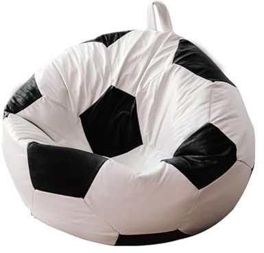 Treer Bean Bag Covers, Football Beanbag Chair Cover Large for Adult & Kids, Oxford cloth Bean Bag Chair Sofa Cover - Stuffed Toys Storage Bag, Without Filling (White,100cm/39.4in)