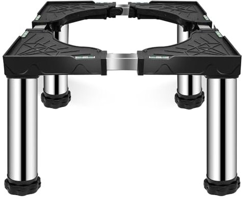 Ailahloe Mini Fridge Stand with 4 storage Feet (11.4-12.6 High), Adjustable Base Tray Anti-Vibration for Mini Refrigerator Stand Washing Machine Stand Pedestal Dryer Dishwasher AC, Max Load 340LBS