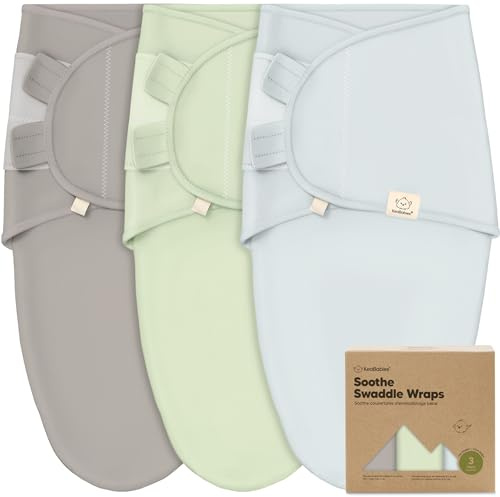 KeaBabies 3-Pack Bio Swaddle Schlafsack Baby - Pucksack Baby 0-3 Monate für Neugeborene, Weich und Gemütlich Pucktuch Säuglinge fur Mädchen, Jungen, Babyschlafsack Neugeborene, Atmungsaktiv (Ripple)