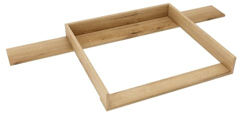 regalik Wickelaufsatz mit Platte für Hemnes Kommoden von IKEA, Eiche | Abnehmbar Wickelkommode Aufsatz, Wickeltischaufsatz mit Platte Geraden Frontplatten, einfache Montage, 50cm x 160cm