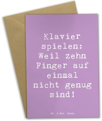 Mr. & Mrs. Panda Grußkarte Spruch Klavier Magie - Geschenk, zehn Finger, Profimusiker, Geschenkideen, Trompeten, Tasteninstrument, Musikgeschenk, Pianomusik, Melodie, Leidenschaft Musik, Koordination