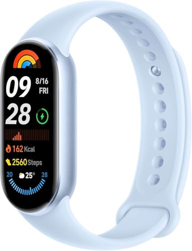 AUTO LABEL. FIRST CLASS DRIVER ACCESSORIES Mi Smart Band 9 - Pulsera de Actividad, autonomía de hasta 21 días, Pantalla AMOLED con tasa de refresco de 60 Hz, 5ATM, App Mi Fitness, Color Arctic Blue