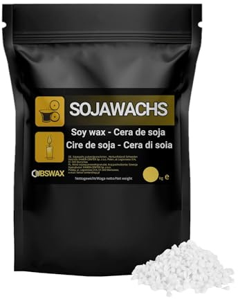 Ubswax Sojawachs für Kerzen | Premium Natürliches Öko-Kerzenwachs für DIY Kerzenherstellung - 100% pflanzliches Wachs zum Gießen | Umweltfreundliches Soja-Wachs (0.5, Granulat)