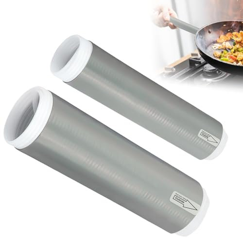 htdayang 2 Pcs Hot Handle Holder Sleeve, 2 Sizes Silicone Pan Handle Cover Non-Slip, Safe Rubber Pot Holders for All Cast Iron Skillets & Metal Frying Pans - Grey