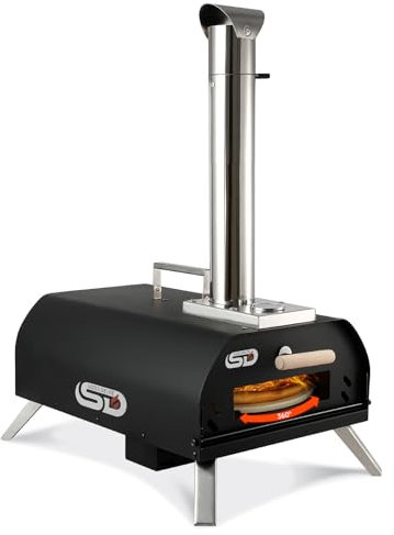 Sizzle Delite Pizzaofen aus Holz, 30,5 cm, tragbarer Edelstahl, für den Außenbereich
