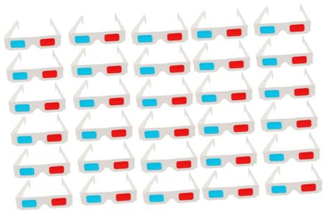 DOITOOL 30pcs Disposable Cardboard Paper Glasses Anaglyph for Movie Theatre Adults