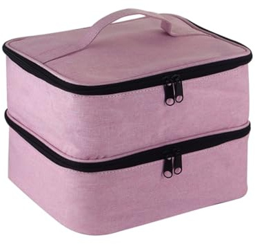 Giwnhvx nagellack organiserare nagellack förvaringsväska bärbar nagellackshållare rymmer 30 flaskor och nagellack, rosa 25 x 20 x 19 cm, Rosa