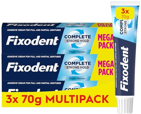 Fixodent Complete Denture Adhesive, Fresh Flavour 70g (Pack of 3)