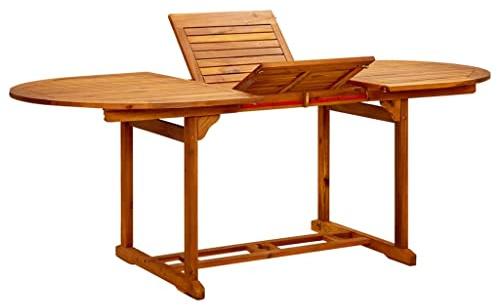 Refined Akazienholz Gartentisch Ausziehbar Tisch Esstisch Gartenmöbel Holztisch Gartentisch 200x100x75 cm Massivholz Akazie