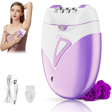 Epilator for Women,2 Speeds-Smooth Glide Facial Hair Remover, Portable Wireless Rechargeble Epilating Shaver for Face/Chin/Body/Bikini Area/Legs/Arm