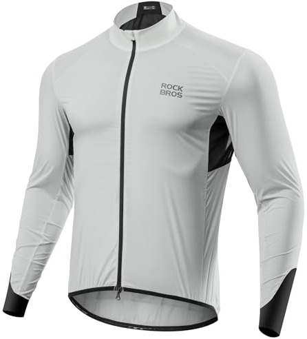 ROCKBROS Windjacke Fahrradjacke Herren, Atmungsaktiv Ultraleicht Reflektierend, Winddicht und Schnell Trocknend für Fahrrad Rennrad und MTB, Grau