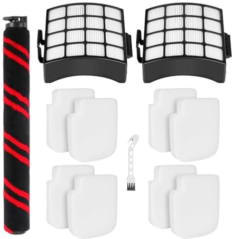 Roller Brush Filter Accessories Kit for Shark AZ3000UKT AZ3000UK AZ3000 Stratos XL DuoClean Lift-Away Anti Hair Wrap Plus Upright Vacuum Cleaner Replacement Parts (12 Pack)