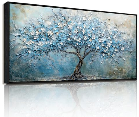 hyidecorart Modern Bilder mit Rahmen Baum des Lebens Gemälde 80x181 cm | Prächtiges Ornament, HD-Druck, Einfach Aufzuhängen, Leinwandgewebe, Für Viele Räume, Flexible Wanddeko, Geschenk