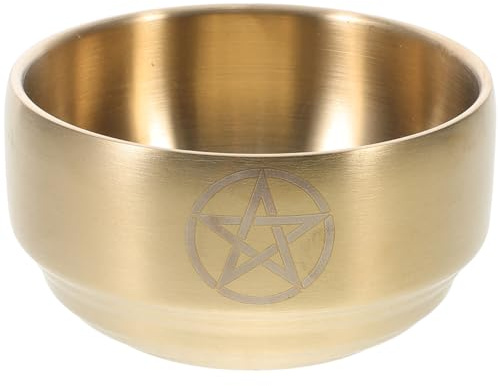 BAZEITFLOW Kupfer Opferschale Ritual-Räucherschale Mit Pentagramm-Design Altar Dekoschale Für Wicca Kerzenhalter Oder Räuchergefäß 4.13 X 4.13 X 2.28In