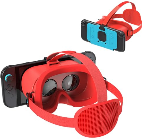 Cuffie VR per Nintendo Switch 2 (2025), Switch 2 occhiali per realtà virtuale VR con lenti HD regolabili e comoda cinghia per la testa, occhiali 3D per Switch 2 accessori (blu e arancione)