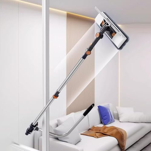 TT-YEC Tergicristallo Speciale per Esterni, Pulisci Vetri con Asta A Forma di U, Girevole A 180°, Strumento per La Pulizia del Bagno Dell'auto, Asta Retrattile da 132 Cm