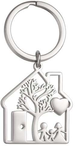 Porte-Clés Maison, Porte-Cléf Sentimental de Sac pour Femmes | Cadeaux de Porte-Clé Réconfortants avec Maison et Arbre de Vie pour Maman