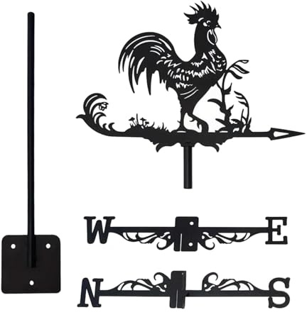 LOVIVER Banderuola a Forma di Gallo, Accessorio Decorativo, banderuola a Forma di Animale, venatura per Recinzione, Prato all'aperto