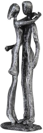 Casablanca Design Deko Skulptur Couple - Liebespaar - Gußeisen - Eisen brüniert - Antik-Silber - Höhe 18 cm - Geschenk - Love