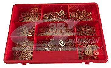 3RG INDUSTRIAL - Caja Arandelas Inyectores (90 Pcs)- OEM UNIVERSAL - Piezas para Coche Recambios Motor y Otras Partes de Vehículo | Compatible con los Modelos de Coche y Moto indicados más Abajo.