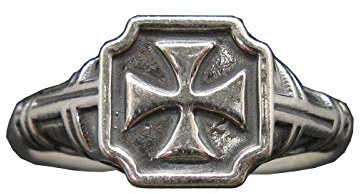 Echte Sterling Silber Herren Ring Malteserkreuz Massiv Gestempelt 925 Komfort Passform