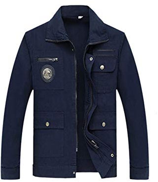 YJKJ Chaqueta De Trabajo, Chaqueta De Soldador, Resistente A Rayones Resistente A Las Manchas Resistente Al Desgaste Adecuado para Múltiples Industrias,Azul,M