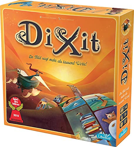 Asmodee, Dixit, DE-Version, Grundspiel, EIN Bild SAGT mehr als tausend Worte, Kreatives Familienspiel für 3-8 Spieler ab 8 Jahren, Spiel des Jahres 2010 mit 30 Minuten Spielzeit