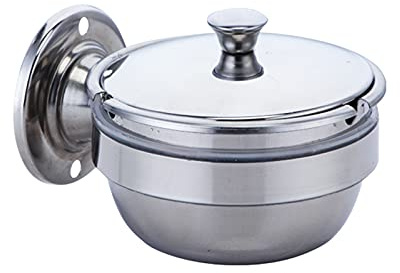 AWERQ Aschenbecher Wandmontage, Edelstahl Aschenbecher mit Deckel, Kreatives Multifunktionale Wand Aschenbecher für Badezimmer Toilette Küche Draussen, Ohne Bohren