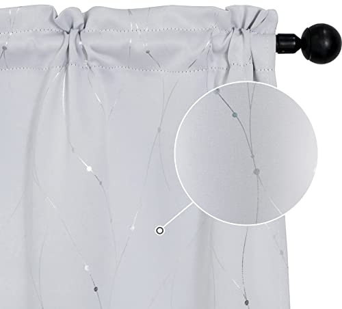 GIRASOLE HOME Coppia Tende Capri Semi Oscuranti Termiche Morbide Motivo Intreccio Argentato 2 Pannelli con Tasca (Bianco Ghiaccio, 70x240cm)