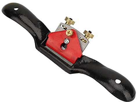 01 02 015 Plane Spokeshave, Double Screw Steel Planing Adjustable SpokeShave for Woodworking