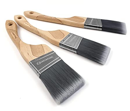 ROLLINGDOG Juego de 3 pinceles de pintura en ángulo con mango de madera para pared, techo, corte en pintura (1.5 pulgadas, 2 pulgadas, 2.5 pulgadas)