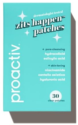 Proactiv Zits Happen® Hydrocolloid Acne Patches- Pimple Patches for Face and Back Acne with Pore Cleansing Salicylic Acid- 30 Count